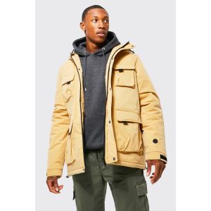 Parka habillée à poche en relief homme - moutarde - S, moutarde