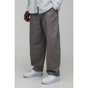Pantalon bouffant en twill à détails pincés homme - gris - 30, gris