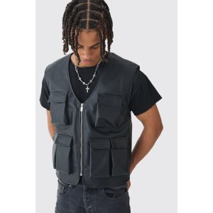 Débardeur utilitaire enduit homme - noir - M, noir
