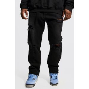 Grande taille - Jean slim déchiré homme - bleu - 38, bleu