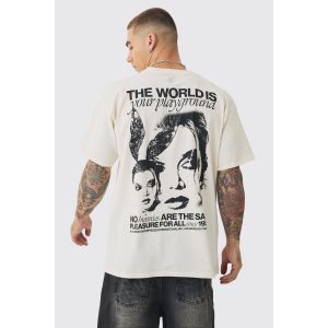 T-shirt oversize imprimé Playboy homme - ecru - M, ecru
