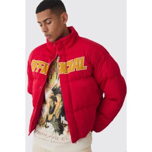 Doudoune oversize à col montant en mesh - Official homme - rouge - XL, rouge