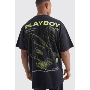 T-shirt oversize imprimé Playboy homme - noir - XS, noir