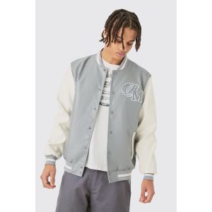 Veste universitaire à écusson homme - gris - XS, gris