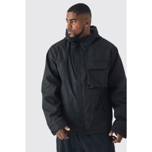 Grande taille - Parka légère à capuche en noir homme - 4XL, noir