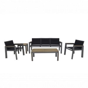 Salon bas de jardin en Aluminium 5 pcs - DETROIT