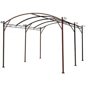 Tonnelle Autoportante 4x3 m Illusion en acier couleur ROUILLE