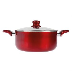 Faitout 4.5 L Aluminium press&eacute; Gamme CARMIN diam. 24 cm H 10 cm Rev&ecirc;tement int&eacute;rieur anti-adh&eacute;sif Whitford 2 couches fabriqu&eacute; sans PFOA Coloris Rouge bri