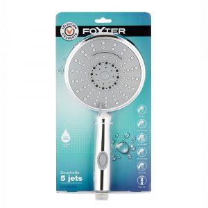 Douchette5  jets Chrom&eacute; Stop eau - Foxter