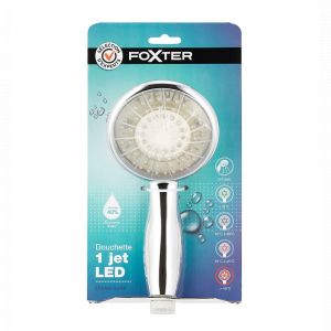 Douchette 1 jet Chrom&eacute; LED - Foxter