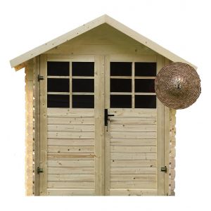 Abri de jardin en bois P88912 en madriers de 28 mm &agrave; embo&icirc;ter .