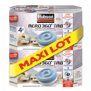 RUBSON MAXI LOT - Recharge AERO 360 Neutre Lot de 4 recharges x2 sleev&eacute;