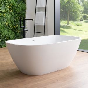 rivea Malie Baignoire en îlot L : 150 l : 74 H : 50,7 cm, avec surface facile à nettoyer, BR0556WM,