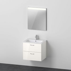 Duravit ME by Starck Lavabo avec meuble sous-lavabo Xbase, avec miroir, XB007004545,