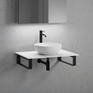 neoro n50 vasque &agrave; poser &Oslash; 40 H : 14 cm, avec plan de toilette sans d&eacute;coupe l : 80,5 H : 1 P : 51,5 cm, BN0064WM+BN0402WM+BN0501WM+2#BN000005,