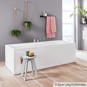 Bette Lux Silhouette Side Baignoire en îlot, carré/rectangulaire, 3461-000CFXVS+B601-901,