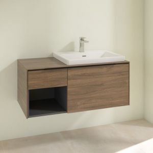 Villeroy & Boch Subway 3.0 Vasque avec meuble bas, 2 tiroirs, 4A706GRW+C57101VH,