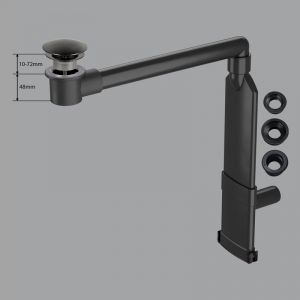 preotec Siphon gain de place de meuble pour vasque/lavabo et plan de toilette de jusqu’à 1 cm,, PR2000+PR2400BB#NEW,