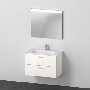 Duravit ME by Starck Lavabo avec meuble sous-lavabo Xbase, avec miroir, XB007104545,