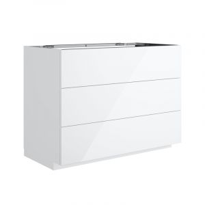 neoro n50 Meuble bas l : 100 cm, avec 3 tiroirs, BN0453WH,