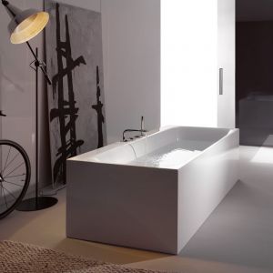 Bette Lux Silhouette Side Baignoire en îlot, carré/rectangulaire, 3461-000CFXVS+B605-000,