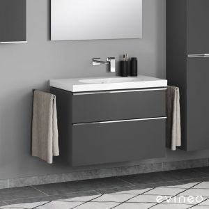 Geberit Acanto Vasque, meuble sous-vasque ineo4 d’evineo l : 90 cm, 2 tiroirs, avec poignée,, 500624018+BE0221AN,