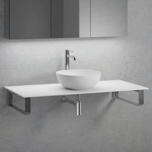 neoro n50 vasque à poser Ø 45 H : 14 cm, avec plan de toilette sans découpe l : 120,5 H : 1 P : 51,5 cm, BN0106WM+BN0404WM+BN0503WM+2#BN000003+BN000001,
