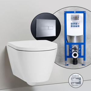 Pack complet WC suspendu Kartell LAUFEN et bâti-support neeos,, H8203377570001+16601CR#SET,