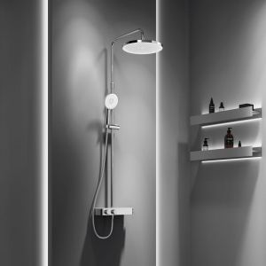 Artiviana Sorpresa PUSH Colonne de douche avec mitigeur thermostatique pour 2 sorties, avec tablette, R0130EA5CR,