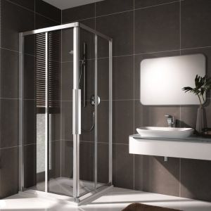 Koralle myDay Porte coulissante, avec &eacute;l&eacute;ment fixe, pour acc&egrave;s d'angle, VB02909020AP1, ESF2 90/90