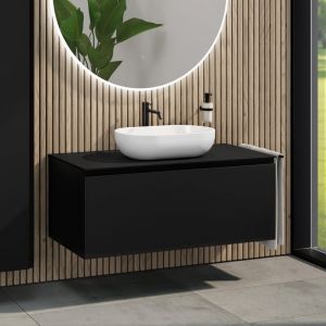 rivea Dia Meuble sous-vasque l: 120 cm, 1 tiroir, vasque l: 60 cm, blanc, BR0527WH+BR0039BM+BN0404BM,