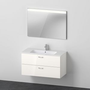 Duravit ME by Starck Lavabo avec meuble sous-lavabo Xbase, avec miroir, XB007204545,