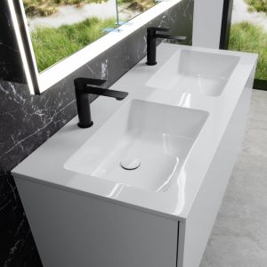 neoro n50 Vasque double ultra plate à encastrer l : 120,5 P : 51,5 cm, BN0098WH,