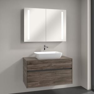 Villeroy & Boch Artis Vasque avec meuble sous-vasque Embrace, avec armoire de toilette My View 14, 41725801+A95600RK+A4221000, My View 14