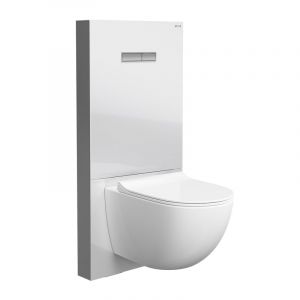 VitrA Vitrus Cuvette suspendue avec r&eacute;servoir de chasse, VitrAFlush 2.0 et abattant, 7748B403-0075+770-5760-01+120-003R409,