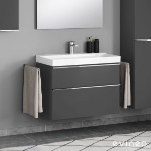 Geberit Xeno² Vasque, meuble sous-vasque ineo4 d'evineo l : 90 cm, 2 tiroirs, avec poignée,, 500531011+BE0221AN,