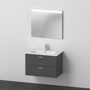 Duravit ME by Starck Lavabo avec meuble sous-lavabo Xbase, avec miroir, XB007104949,
