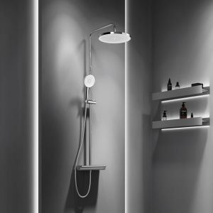 Artiviana Gioia Colonne de douche avec mitigeur thermostatique pour 2 sorties, avec tablette, R0230EA5CR,