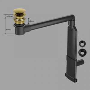 preotec Siphon gain de place de meuble pour vasque/lavabo et plan de toilette de jusqu’à 4 cm,, PR2000+PR2001+PR2100GB#NEW,