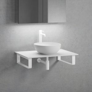 neoro n50 vasque &agrave; poser &Oslash; 40 H : 14 cm, avec plan de toilette sans d&eacute;coupe l : 80,5 H : 1 P : 51,5 cm, BN0064WM+BN0402WH+BN0501WM+2#BN000004,