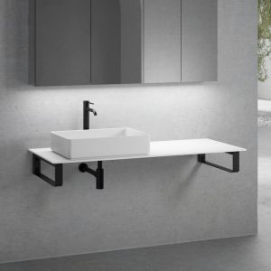 neoro n50 vasque &agrave; poser l : 58 H : 13 P : 37 cm, avec plan de toilette sans d&eacute;coupe l : 140,5 H : 1 P : 51,5 cm, BN0065WM+BN0408WM+BN0504WM+2#BN000005+BN000002,