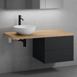 neoro n50 Ensemble de meubles l : 120 cm, meuble bas l : 60 cm, 2 tiroirs, lavabo &Oslash; 40 cm blanc mat,, BN0064WM+BN0421BM+BN0404W1,