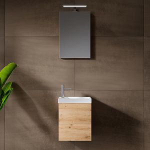 Riho Porto Fountain Lave-mains avec meuble sous-lave-mains et miroir, F014002DP6+W018002005+F014113ALU+204927,