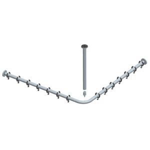 Keuco Plan Tringle de rideau de douche, avec fixation au plafond, 14936010800,