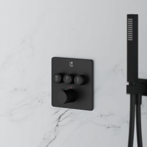 Mariner Eden edge Mitigeur thermostatique pour 3 sorties, carr&eacute;, EDE2903-NO,