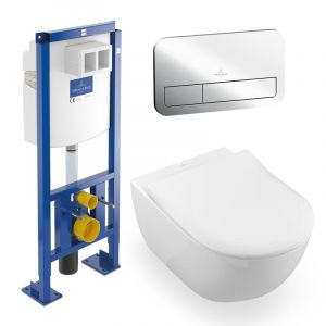 Villeroy & Boch Subway 2.0 & ViConnect FR Pack complet WC suspendu, fond creux, 5614R2R1+92246500+92249061,