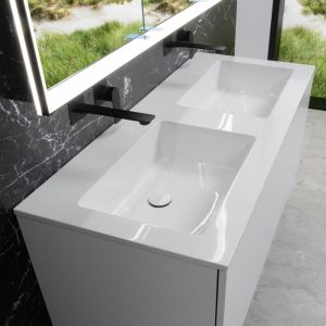 neoro n50 Vasque double ultra plate à encastrer l : 120,5 P : 51,5 cm, BN0099WH,