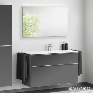 Duravit ME by Starck Vasque avec meuble sous-vasque Evineo ineo4 l : 123 cm avec poignée, avec miroir,, 2336123200+BE0268AN+BEA012MI,