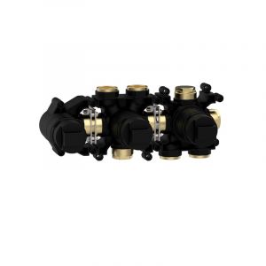 Herzbach MODUL7 Corps d’encastrement pour mitigeur thermostatique, 3 sorties, 70.730001.1.09,