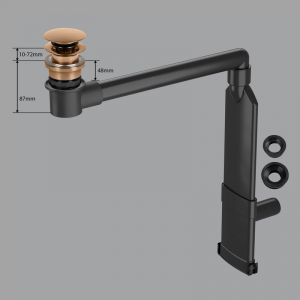 preotec Siphon gain de place de meuble pour vasque/lavabo et plan de toilette de jusqu’à 4 cm,, PR2000+PR2001+PR2100RB#NEW,